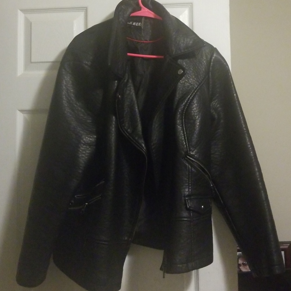 Black leather jacket  women plus 1x